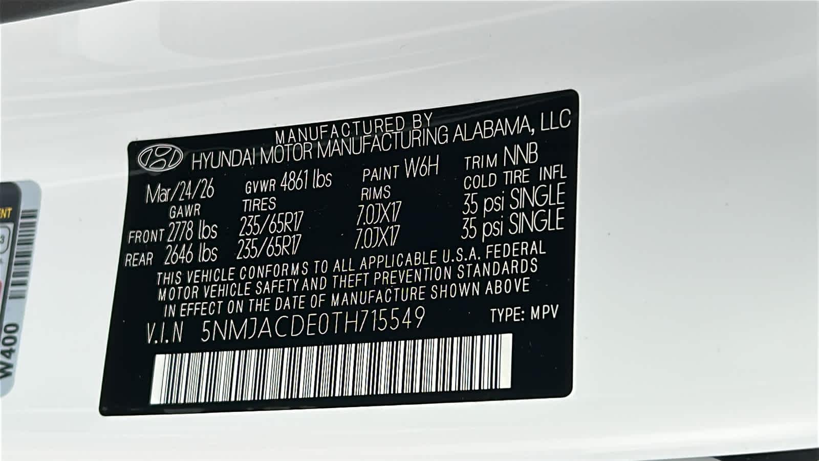 New 2026 Serenity White Pearl Hyundai SE AWD image 60