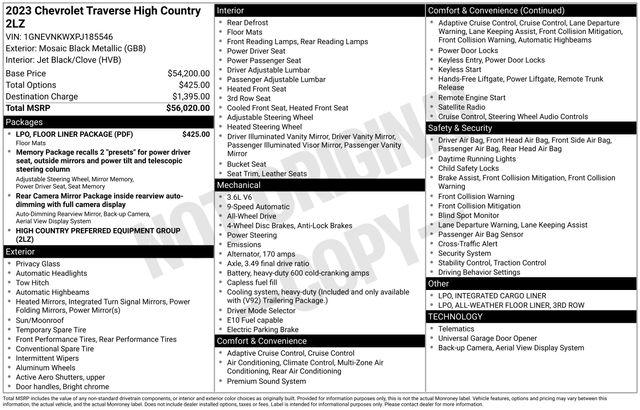 2023 Chevrolet Traverse AWD High Country
