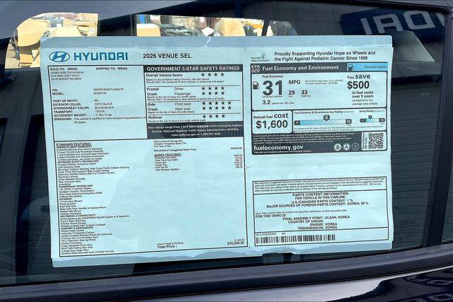 New 2026 Hyundai Venue SEL For Sale in Olive Branch, MS