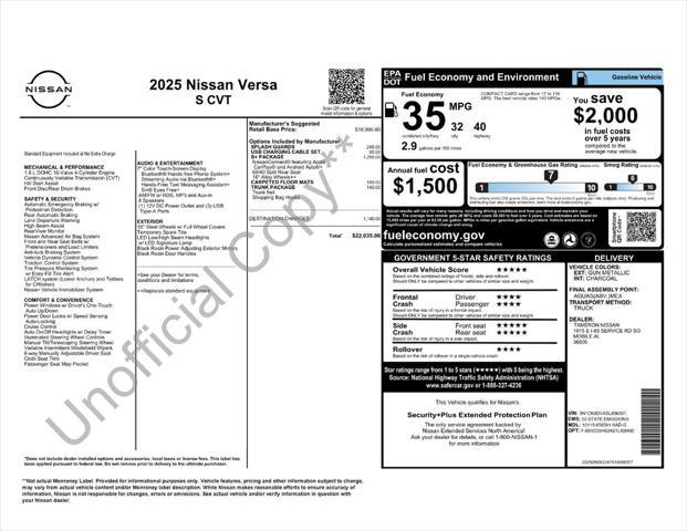 2025 Nissan Versa 1.6 S