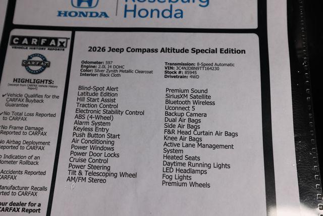 2026 Jeep Compass Latitude Altitude