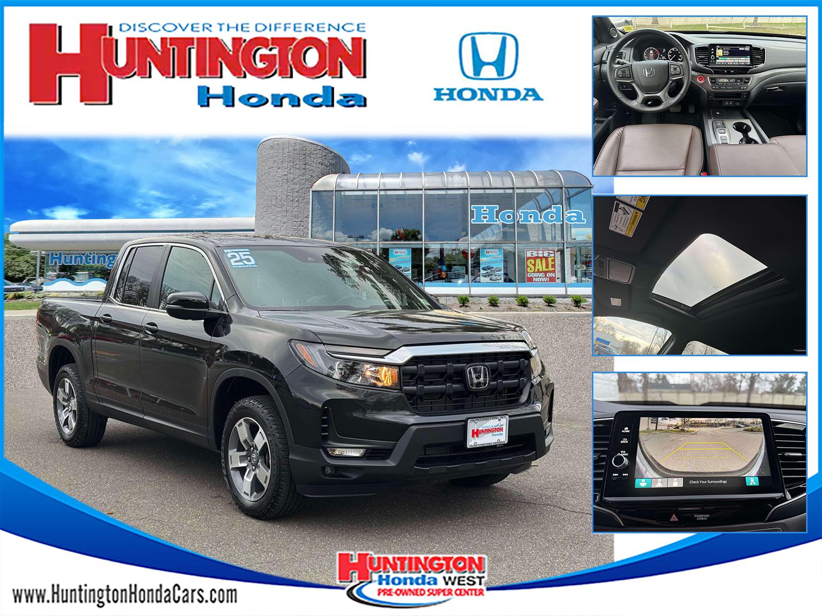 Crystal Black Pearl 2025 Honda Ridgeline RTL AWD Pickup Truck All-Wheel Drive Automatic