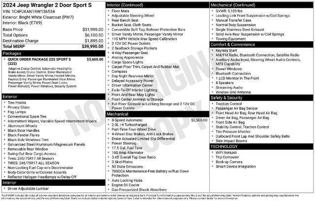 2024 Jeep Wrangler 2-Door Sport S 4x4