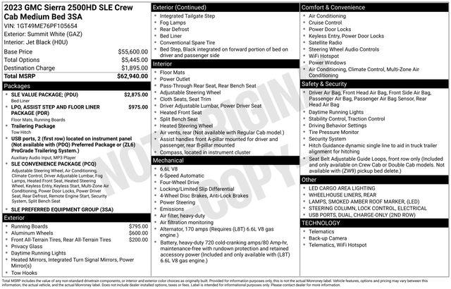2023 GMC Sierra 2500HD 4WD Crew Cab Standard Bed SLE