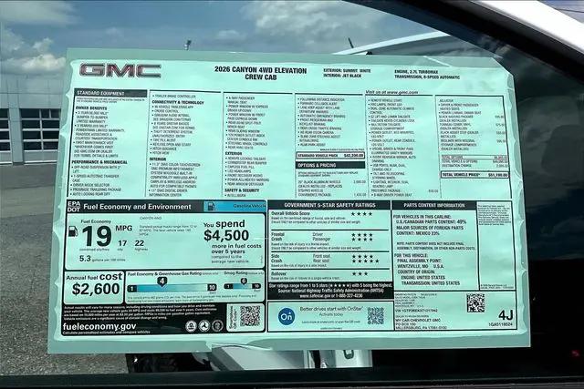 2026 GMC Canyon Elevation, 4WD
