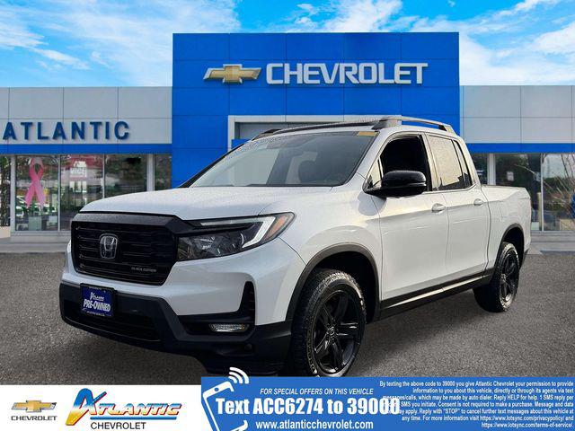White 2023 Honda Ridgeline Black Edition AWD Pickup Truck All-Wheel Drive 9-Speed Automatic