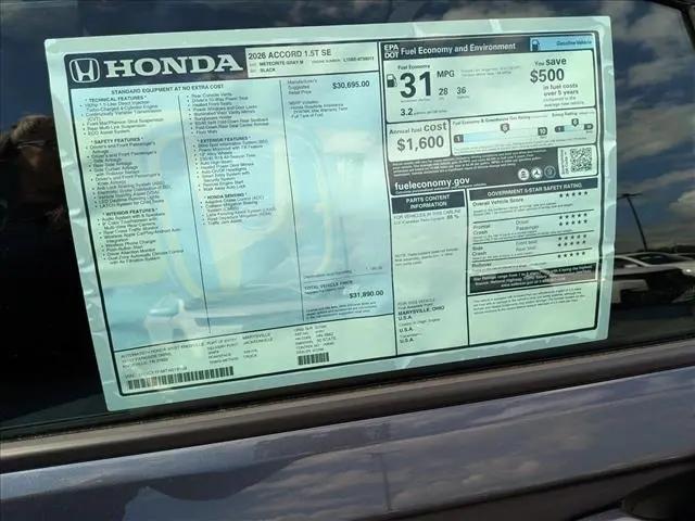 2026 Honda Accord Sedan SE