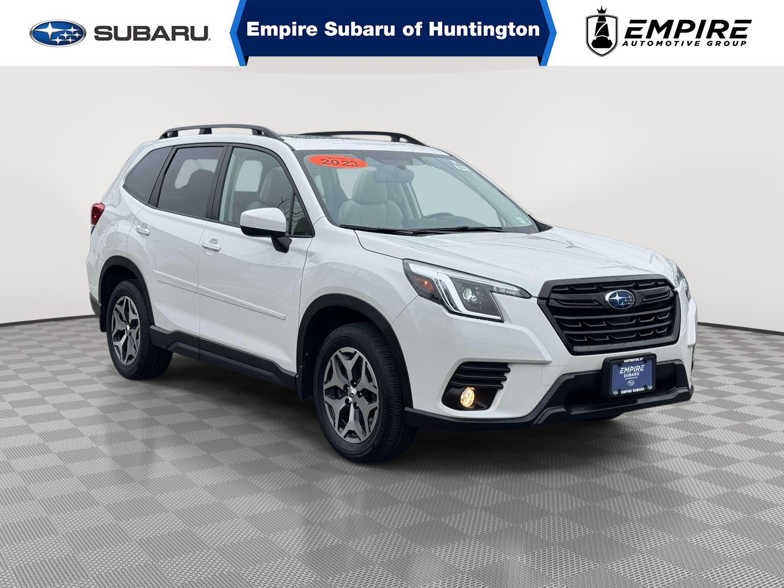Crystal White Pearl 2023 Subaru Forester Premium Crossover AWD SUV / Crossover All-Wheel Drive Continuously Variable Transmission