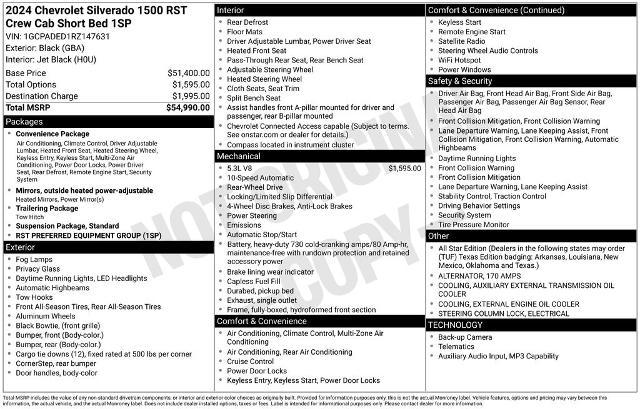 2024 Chevrolet Silverado 1500 2WD Crew Cab Short Bed RST