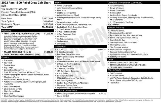 2022 Ram 1500 Rebel Crew Cab 4x4 5'7" Box