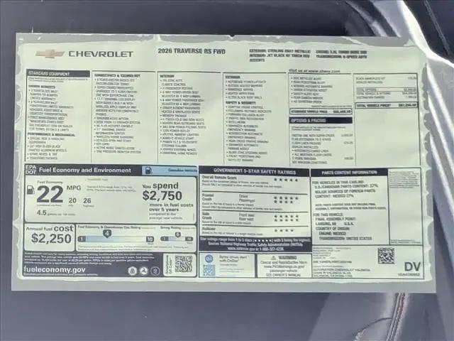 2026 Chevrolet Traverse FWD RS