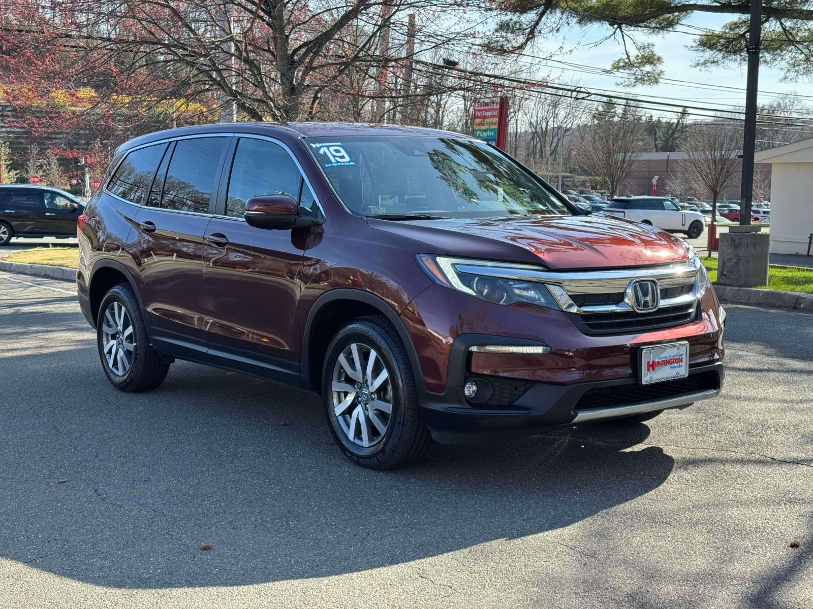 Red (Deep Scarlet Pearl) 2019 Honda Pilot EX-L AWD SUV / Crossover All-Wheel Drive Automatic