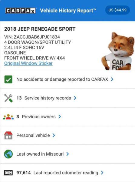 2018 Jeep Renegade Sport 4x4