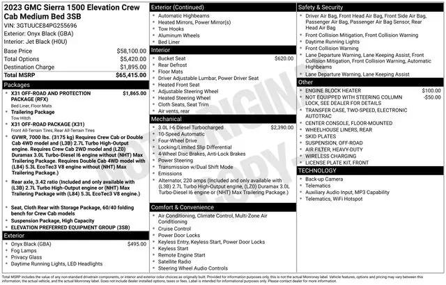 2023 GMC Sierra 1500 4WD Crew Cab Standard Box Elevation
