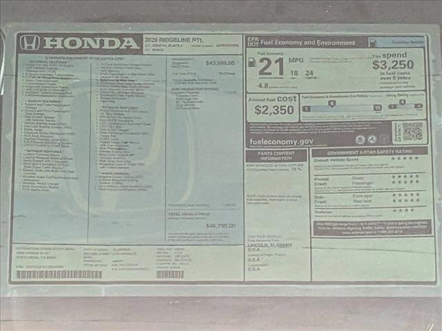 2026 Honda Ridgeline RTL