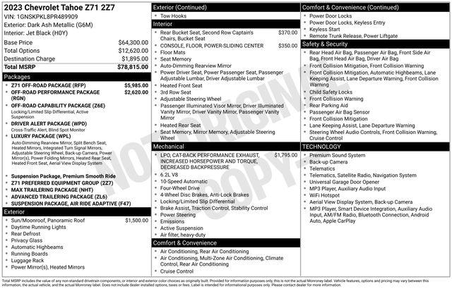 2023 Chevrolet Tahoe 4WD Z71