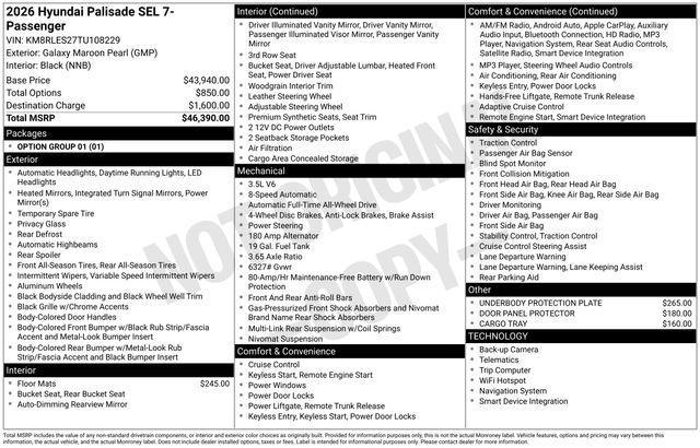2026 Hyundai Palisade SEL 7P