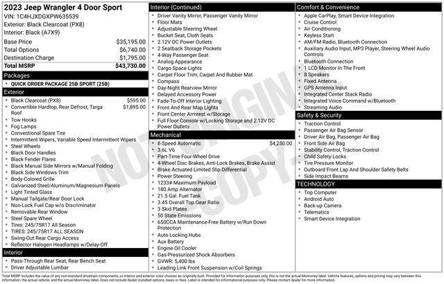 2023 Jeep Wrangler 4-Door Sport 4x4