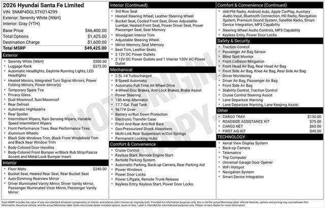 2026 Hyundai Santa Fe Limited 7 Passenger