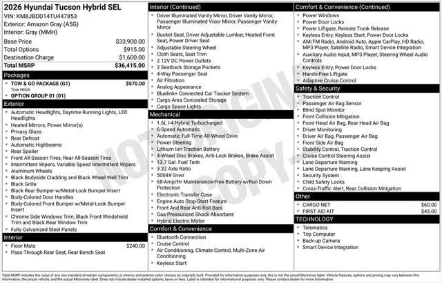 2026 Hyundai Tucson Hybrid SEL