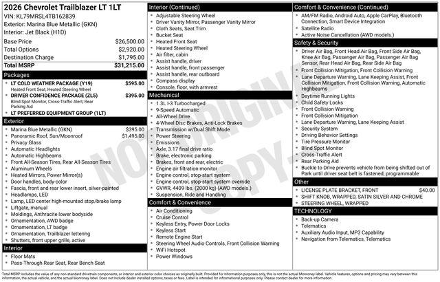 2026 Chevrolet TrailBlazer AWD LT