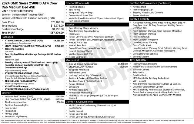 2024 GMC Sierra 2500HD 4WD Crew Cab Standard Bed AT4