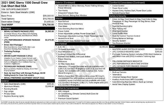 2021 GMC Sierra 1500 4WD Crew Cab Short Box Denali