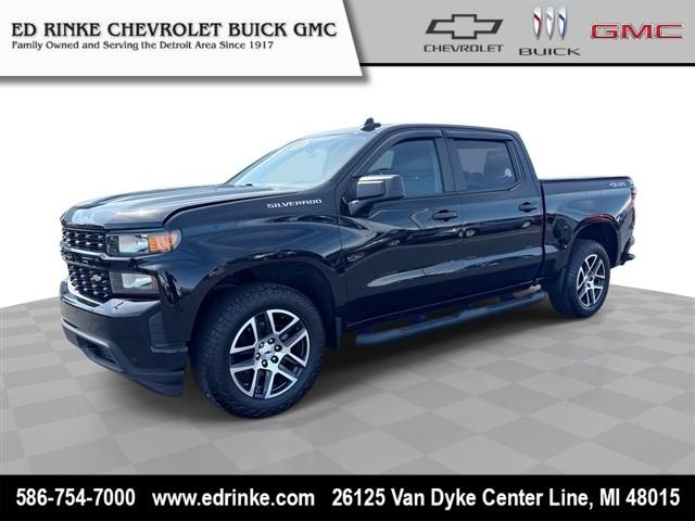 Black 2020 Chevrolet Silverado 1500 Custom Crew Cab 4WD Pickup Truck Four-Wheel Drive Automatic