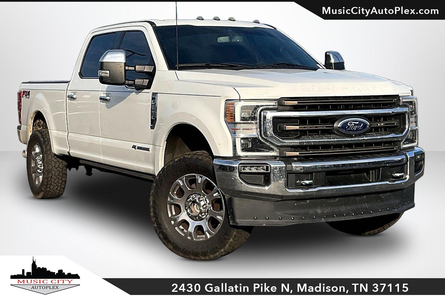 STAR WHITE 2022 Ford F-250 Super Duty King Ranch Crew Cab 4WD Pickup Truck Four-Wheel Drive Automatic