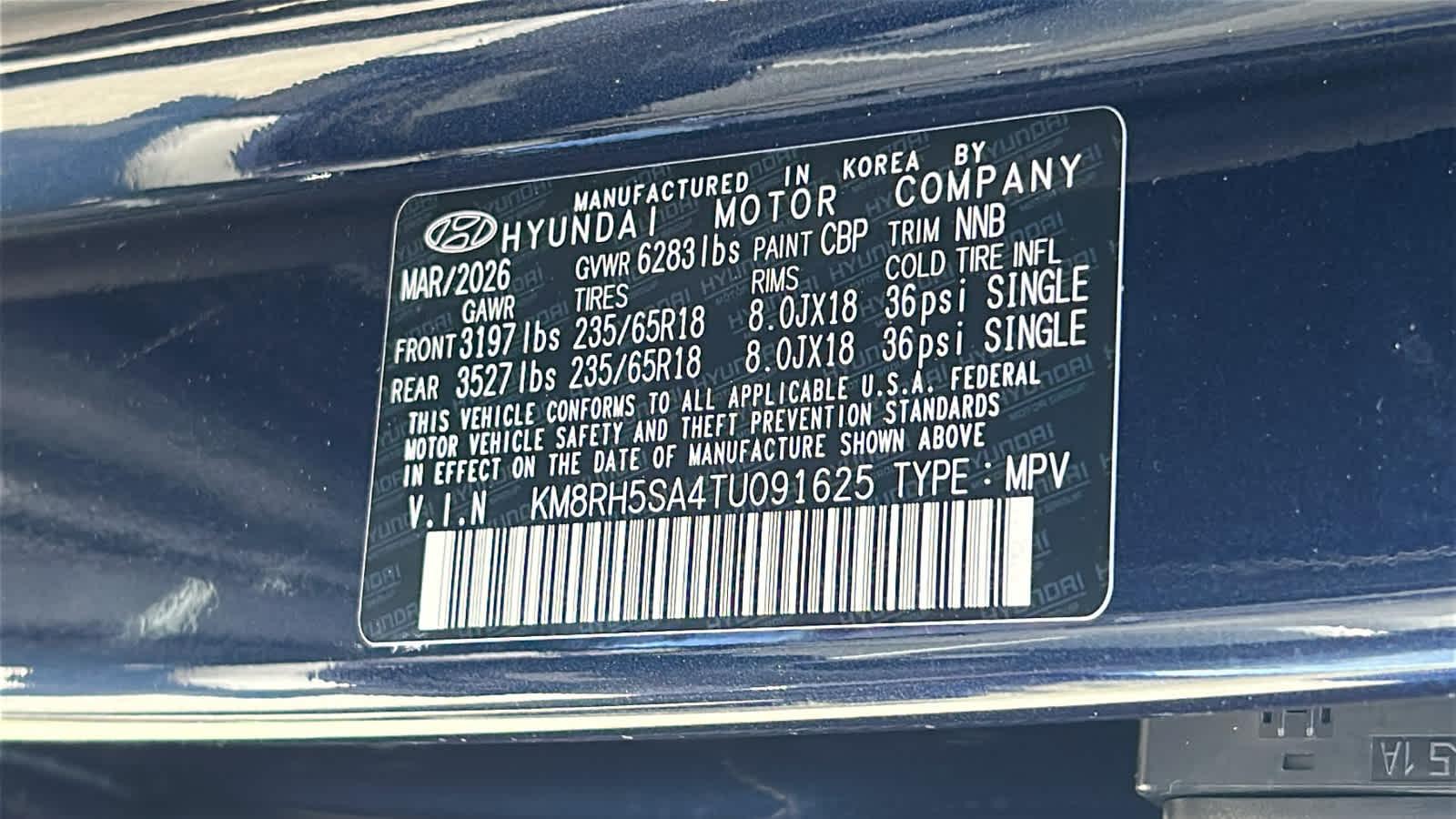 New 2026 Classy Blue Pearl Hyundai Blue SEL Premium 7P image 60