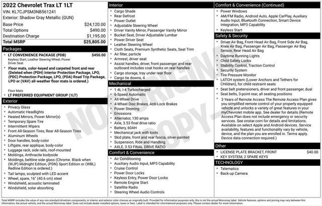 2022 Chevrolet Trax AWD LT