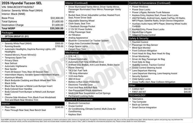 2026 Hyundai Tucson SEL