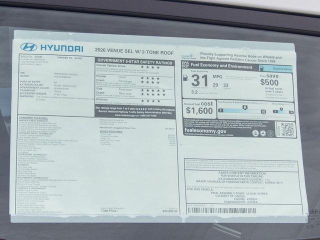 2026 Hyundai Venue SEL w/Two-Tone Roof