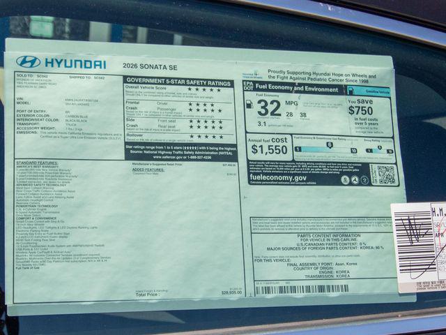 2026 Hyundai Sonata SE