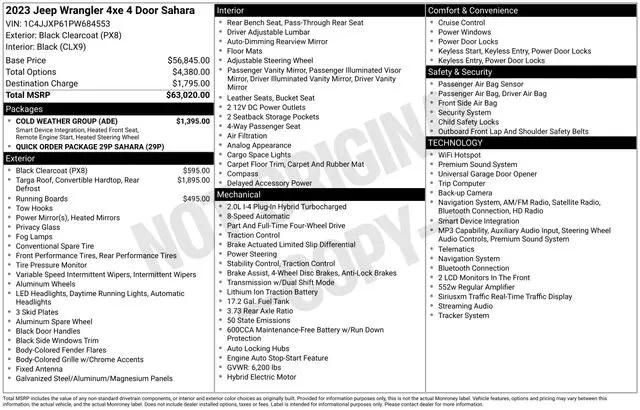 2023 Jeep Wrangler 4xe Sahara 4x4