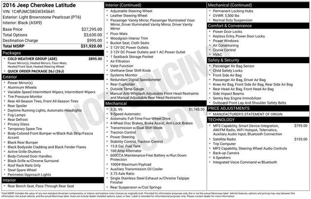 2016 Jeep Cherokee Latitude