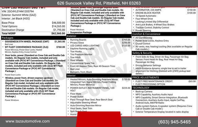 2022 Chevrolet Silverado 2500HD 4WD Crew Cab Standard Bed WT