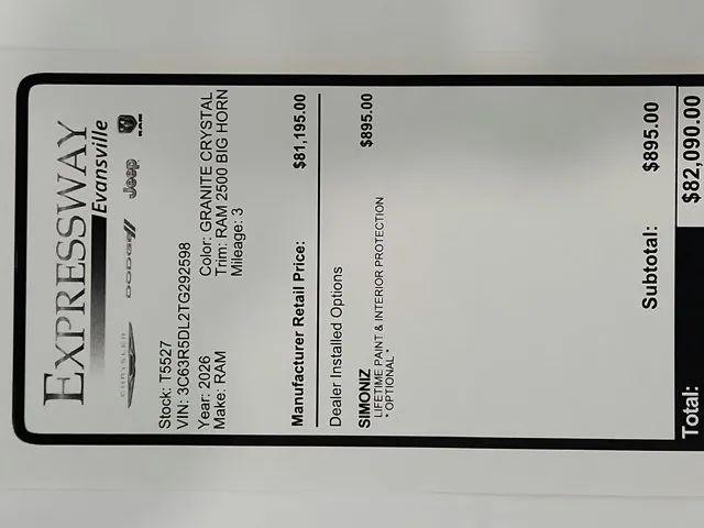 2026 Ram 2500 Big Horn Crew Cab 4x4 6'4" Box