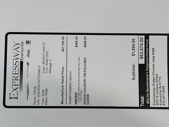 2026 Ram 2500 Black Express Crew Cab 4x4 6'4" Box