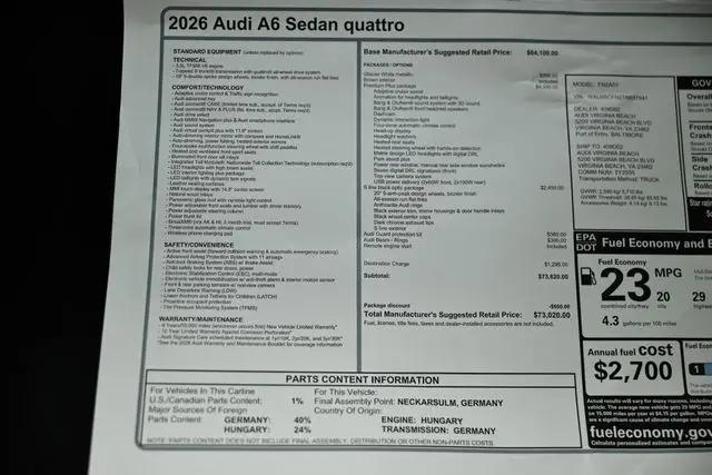 2026 Audi A6 Premium Plus quattro S tronic