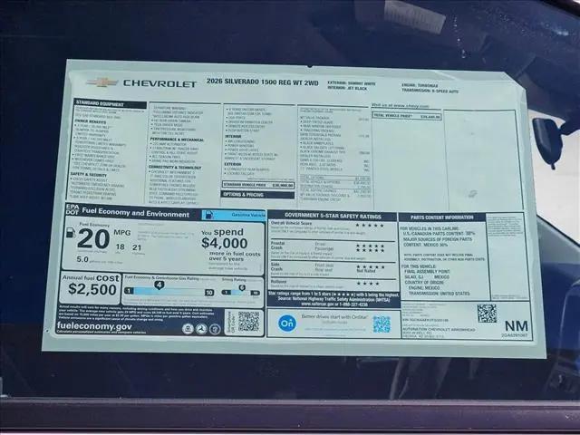 2026 Chevrolet Silverado 1500 2WD Regular Cab Standard Bed WT