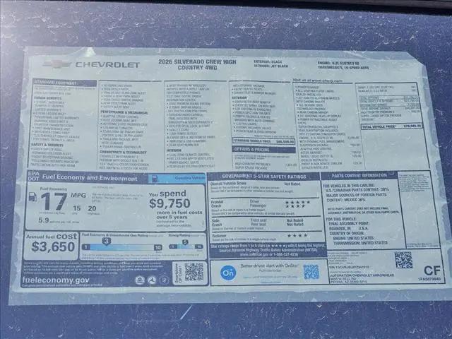 2026 Chevrolet Silverado 1500 4WD Crew Cab Short Bed High Country