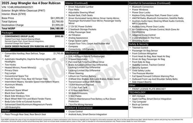 2025 Jeep Wrangler 4xe Rubicon 4xe