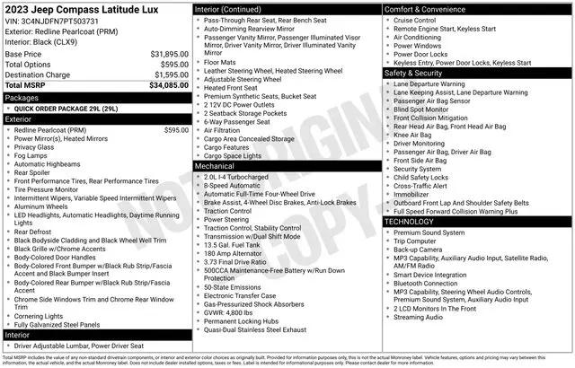 2023 Jeep Compass Latitude Lux FWD