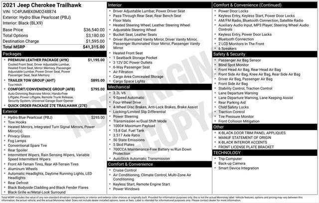 2021 Jeep Cherokee Trailhawk 4x4
