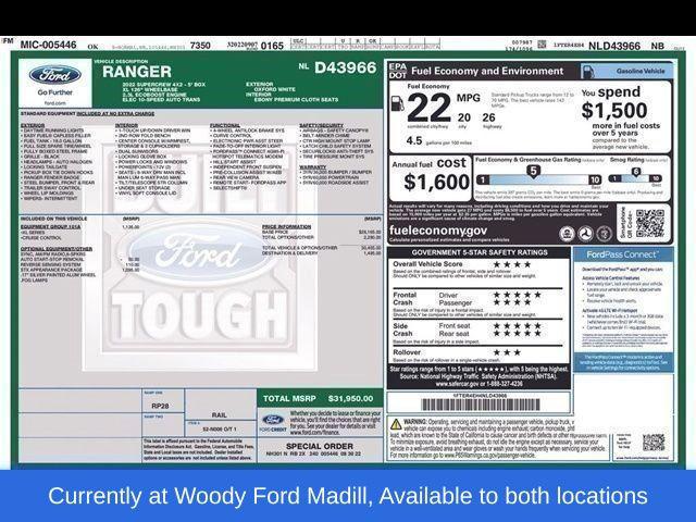 2022 Ford Ranger XL for sale in Madill, OK