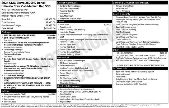 2024 GMC Sierra 2500HD 4WD Crew Cab Standard Bed Denali Ultimate