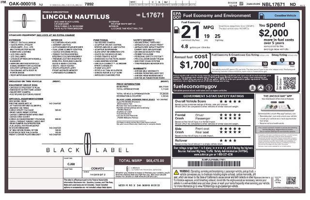 2022 Lincoln Nautilus Black Label