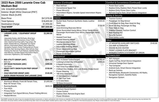 2023 Ram 2500 Laramie Crew Cab 4x4 6'4" Box