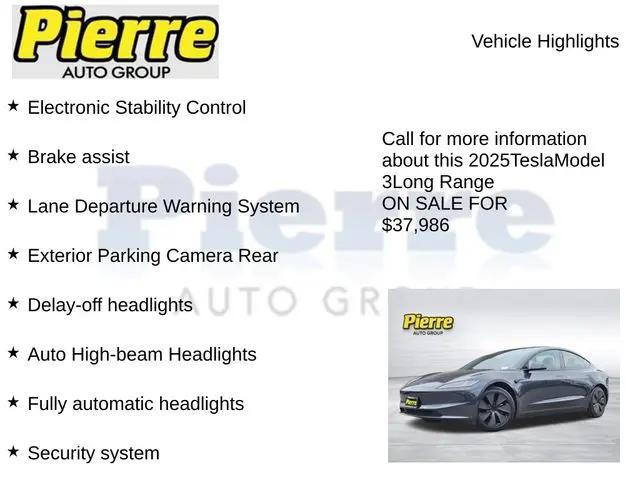 2025 Tesla Model 3 Long Range Rear-Wheel Drive